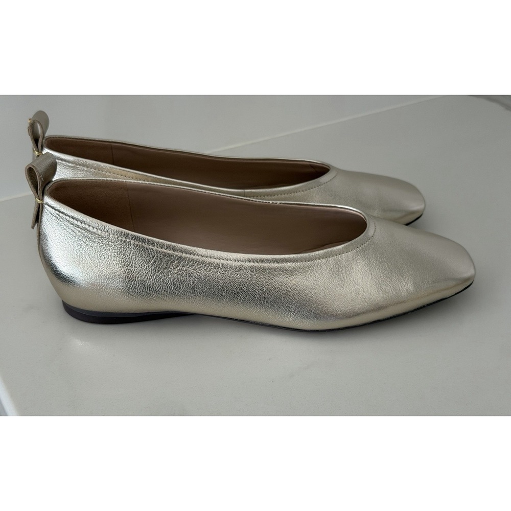 27 Edit Naturalizer Ballet Flat Metallic Gold Carla Classic Size 6.5 New No Box